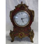 LOT WITHDRAWN LATE 19TH OR EARLY 20TH CENTURY BOULLE MANTLE CLOCK WITH DECORATIVE MOUNTS