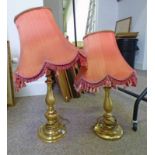 PAIR OF BRASS TABLE LAMPS