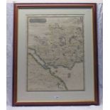 FRAMED MAP WESTERN PART OF FIFE WITH KINROSS - SH.