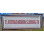 MAHOGANY FRAMED TAPESTRY - OVERALL SIZE 278 X 99CM