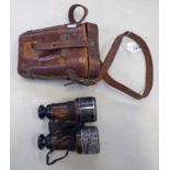 PAIR OF FIELD GLASSES, BRITISH MILITARY, MARKED "M & V MEDIUM 79" WITH BROAD ARROW MARK,