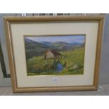 JONATHAN MITCHELL, RED ROOF, SIGNED, FRAMED OIL PAINTING,
