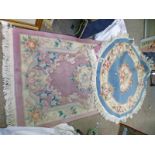 EASTERN RUG 153 X 92 CM, & CIRCULAR RUG,