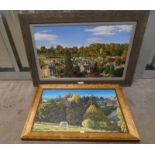 JIM FARRAH, VIEW OF KIRRIEMUIR, SIGNED, 2 FRAMED OIL PAINTINGS BEING SOLD ON BEHALF OF SAMH,