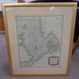 GILT FRAMED MAP A CORRECT CHART OF THE GERMAN OCEAN FROM THE NORTH OF SCOTLAND TO START POINT ON
