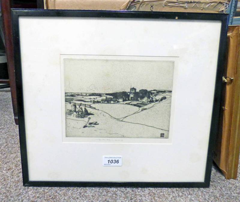 W LEE HANKEY, LA BRETTE, SIGNED, FRAMED ETCHING,