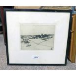 W LEE HANKEY, LA BRETTE, SIGNED, FRAMED ETCHING,