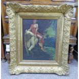 EUROPA AND THE BULL, UNSIGNED, GILT FRAMED OIL ON CANVAS,