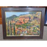 DAVID G MARSHALL, TUSCAN FARMS, SIGNED, FRAMED ACRYLIC,