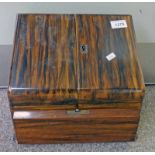 19TH CENTURY ZEBRAWOOD STATIONERY DESK CABINET WITH FITTED INTERIOR AND LOWER DRAWER