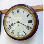 MAHOGANY CASED CIRCULAR WALL CLOCK WITH SINGLE FUSEE MOVEMENT