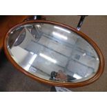 OVAL MAHOGANY FRAMED MIRROR 45 X 72 CM