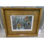 LAURIE T FORRESTER, STREET SCENE, SIGNED, FRAMED OIL PAINTING,