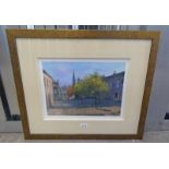 FRAMED LIMITED EDITION PRINT OF FORFAR SIGNED IN PENCIL JONATHAN MITCHELL - 27 CM X 38 CM BEING