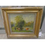 WILSON HEPPLE, COWS BY STREAM, SIGNED,