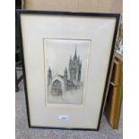 JACKSON SIMPSON, MARISCHAL COLLEGE, SIGNED, FRAMED ETCHING,