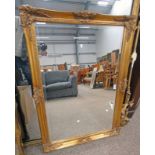 GILT FRAMED BEVELLED EDGE MIRROR OVERALL SIZE 101 X 72 CMS