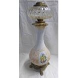 LATE 19TH CENTURY LAMP WITH CUT GLASS BOWL,