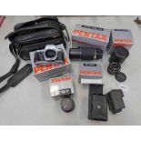 PENTAX SUPER PROGRAM CAMERA & 4 LENSES ETC