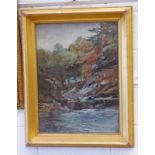THOMAS BUNTING, THE RIVER DEE, SIGNED, GILT FRAMED OIL PAINTING,