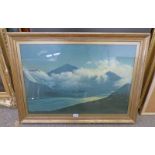 GEORGE AUBOURNE CLARKE, CLOUDS BENEATH THE MOUNTAIN OAK, SIGNED, GILT FRAMED OIL PAINTING,