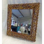 CARVED WOODEN GILDED MIRROR OVERALL SIZE 40 X 37CM