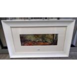 JIM DEWAR, LANDSCAPE WITH COTTAGES, SIGNED, FRAMED WATERCOLOUR,