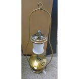 LATE 19TH CENTURY BRASS HANGING PARAFFIN TILLEY LAMP