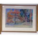 WILLIAM CADENHEAD, THE RUSSET CARRICK TREE, SIGNED, FRAMED PASTEL,