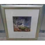 JIM DEWAR, WHITE COTTAGE, SIGNED, FRAMED OIL PAINTING,