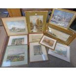GOOD SELECTION OF WATERCOLOURS BY GEORGE TREVOR, G.