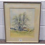 SUSAN MURPHY, THE BARN, SIGNED AND DATED 1987, FRAMED GOUACHE,
