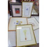3 WATERCOLOURS OF FLOWERS BY GORDON SMITH,
