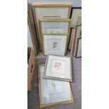 6 FRAMED WATERCOLOURS BY GORDON SMITH ETC