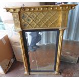 GILT FRAMED MIRROR WITH BLACK INSERT - OVERALL SIZE 89 X 60CM