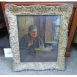 DUNCAN MCKELLER, TEA TIME, SIGNED, GILT FRAMED OIL PAINTING,