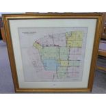 GILT FRAMED FOLD-OUT MAP: HARRODS LIMITED BROMPTON ROAD BY K.