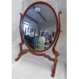 LATE 19TH CENTURY OVAL MAHOGANY DRESSING MIRROR