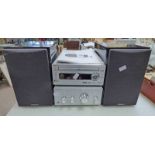 HITATCHI MICRO SYSTEM AMPLIFIER AND CD PLAYER & 2 SPEAKERS