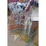 GOOD SELECTION OF GLASS DECORATIVE BRANCHES ETC