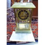 LATE 19TH / EARLY 20TH CENTURY 4 GLASS MANTLE CLOCK WITH ONYX BASE AND TOP