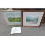 FRAMED WATERCOLOUR VIEW OF SCOLTIE SIGNED E.G.