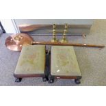 PAIR OF 19TH CENTURY BRASS CANDLESTICKS,