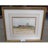 MVH SCHILIK, FARM BUILDINGS, SIGNED & DATED 1916, FRAMED WATERCOLOUR,