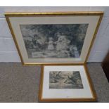 FRAMED ENGRAVING IN OAK FRAME OF PHEASANT BY ARCHIBALD THORBURN - 23 X 40CM & FRAMED ENGRAVING IN