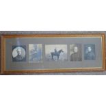 OAK FRAMED PHOTOGRAPHS OF MILITARY GENTLEMAN INCLUDING SENIOR OFFICER ON HORSEBACK