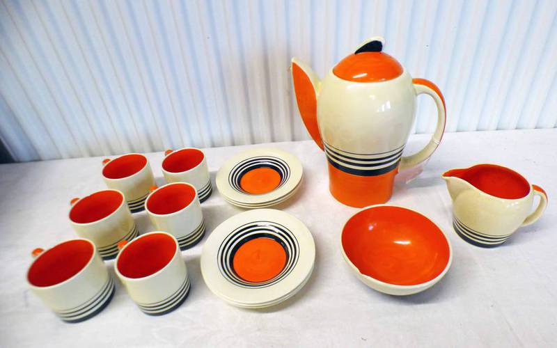 SUSIE COOPER WORKS BURSLEM ART DECO ORANGE,