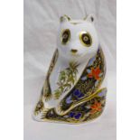 ROYAL DERBY PAPERWEIGHT IMPERIAL PANDA WITH GOLD STOPPER