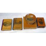 SELECTION OF VARIOUS MAUCHLINE WARE TO INCLUDE TWO NOTE PADS,