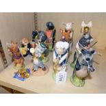 SELECTION OF 13 BESWICK PIG AND CAT BAND FIGURES